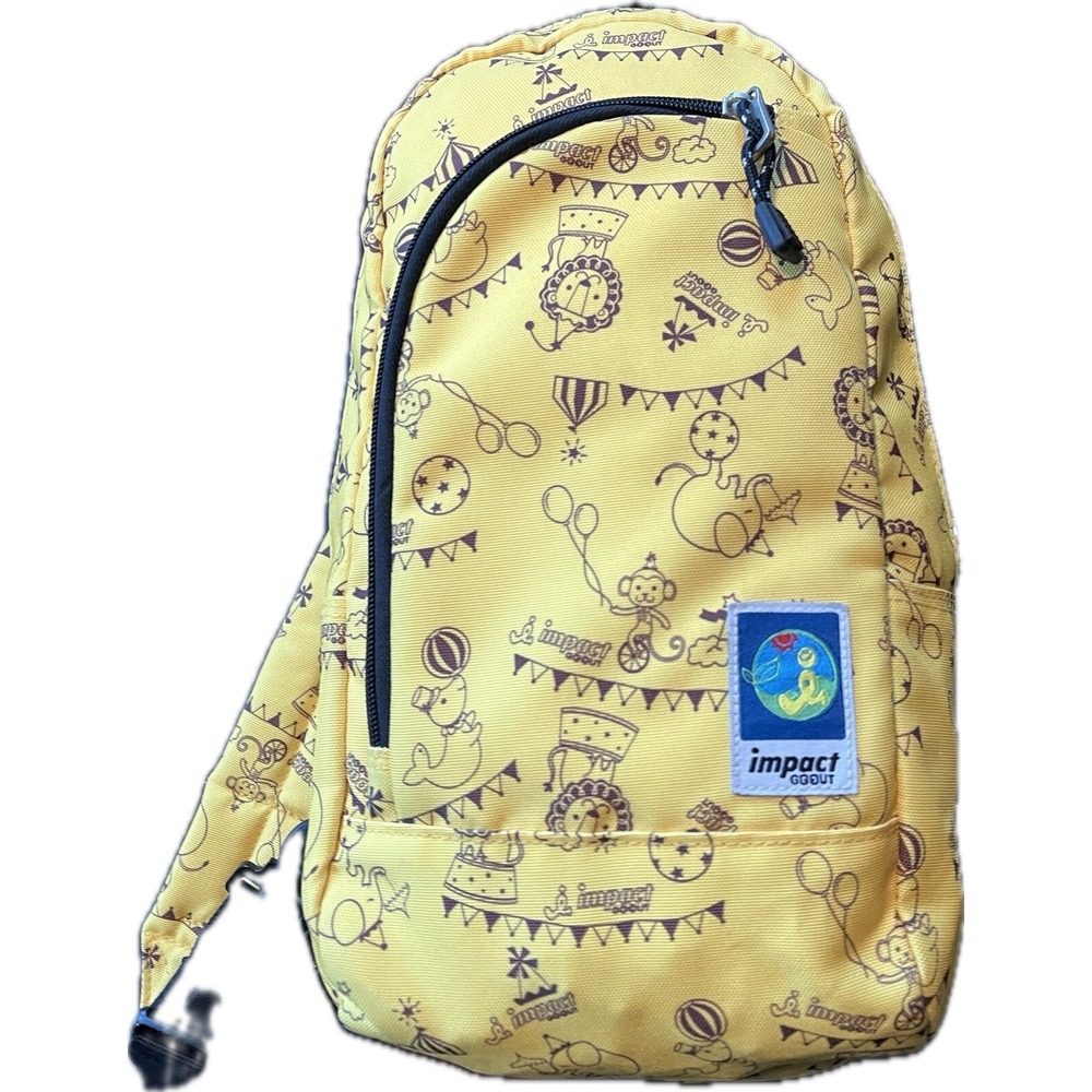 Impact Goout Circus Theme Bright Yellow Multi-pocket 13"  Chest Bag Sling Bag